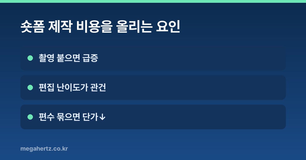 숏폼 제작 비용을 올리는 요인