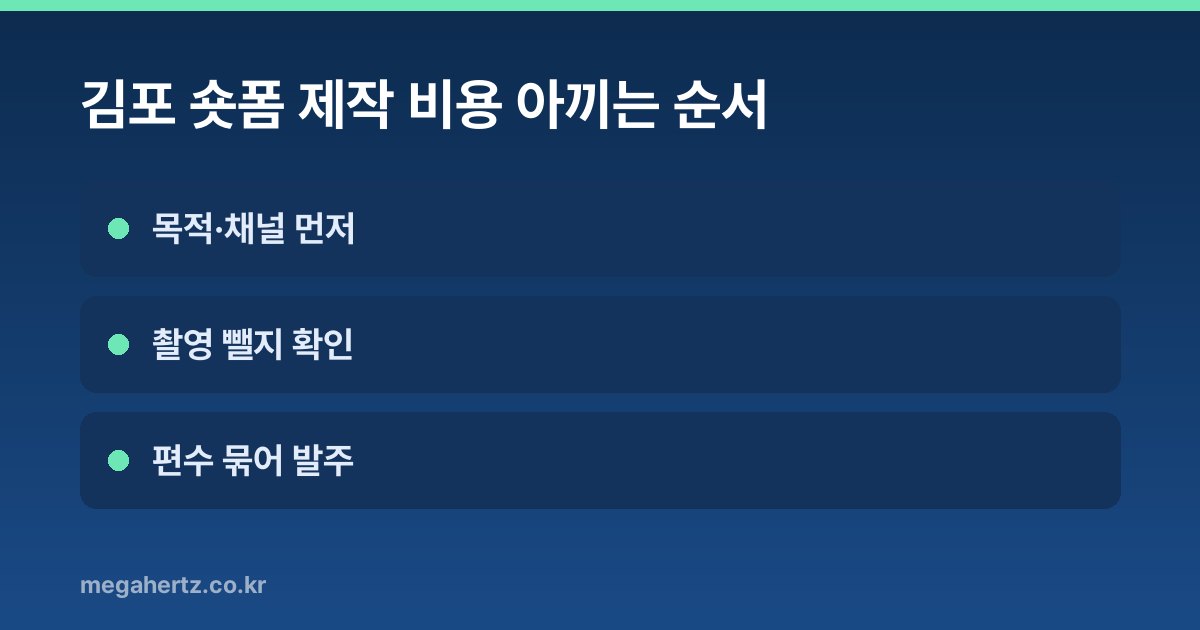 김포 숏폼 제작 비용 아끼는 순서
