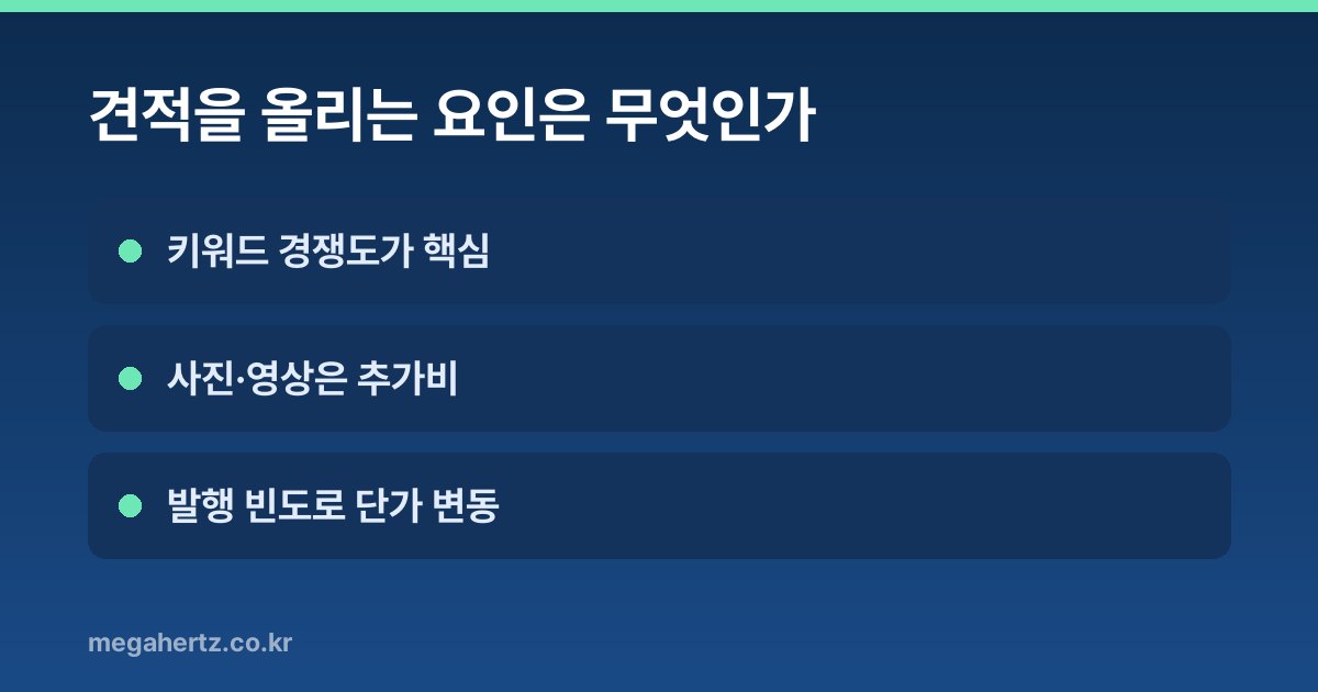 견적을 올리는 요인은 무엇인가