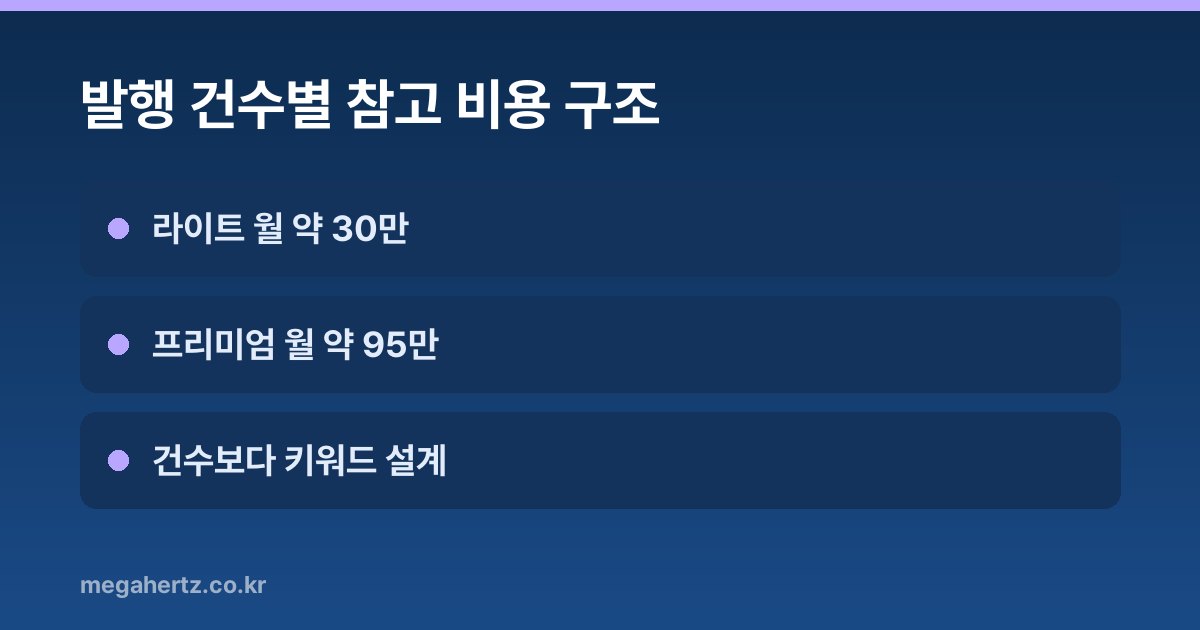 발행 건수별 참고 비용 구조