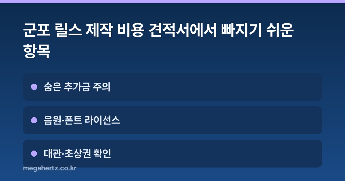 군포 릴스 제작 비용 견적서에서 빠지기 쉬운 항목