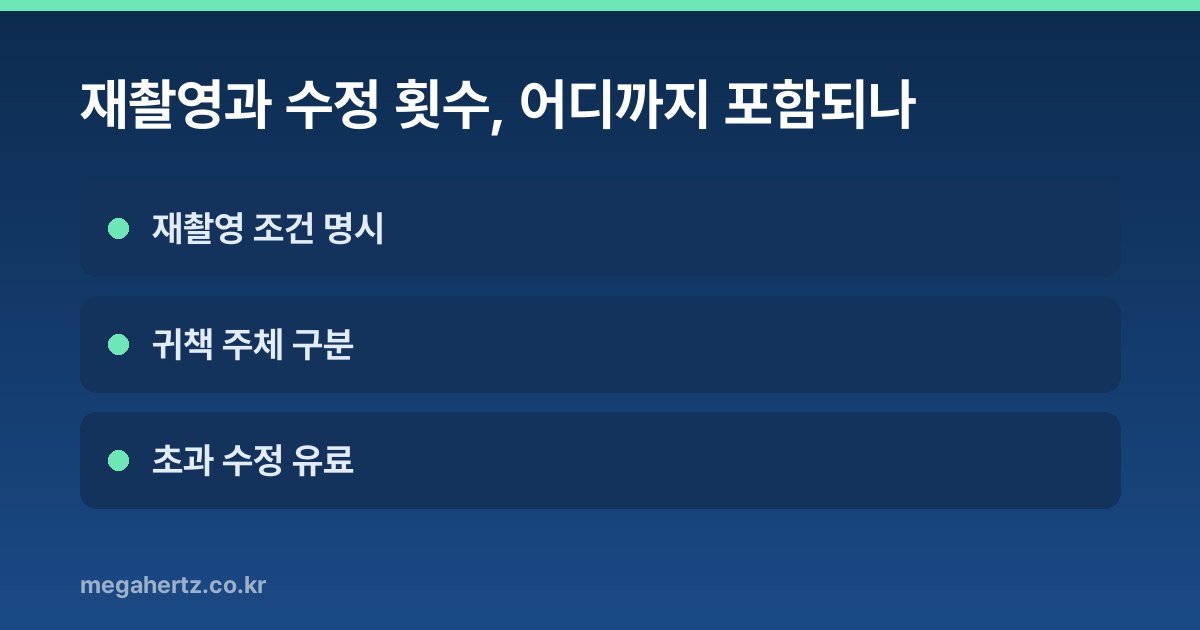 재촬영과 수정 횟수, 어디까지 포함되나