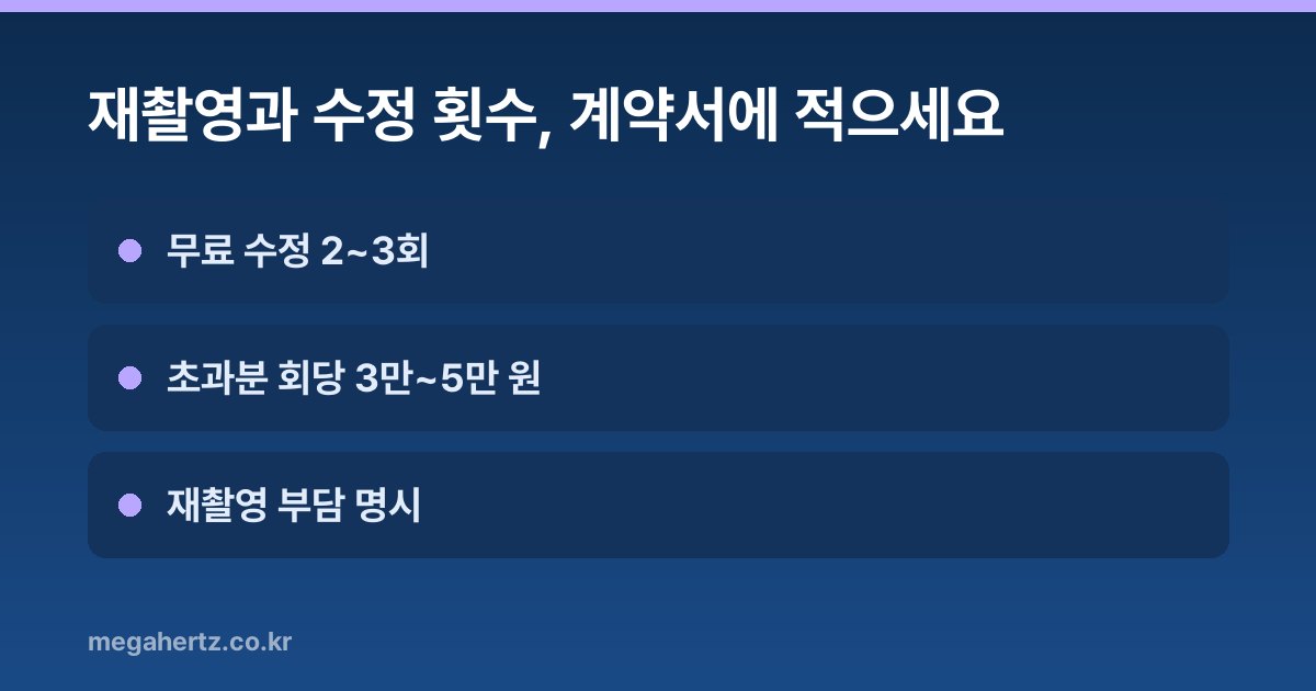 재촬영과 수정 횟수, 계약서에 적으세요