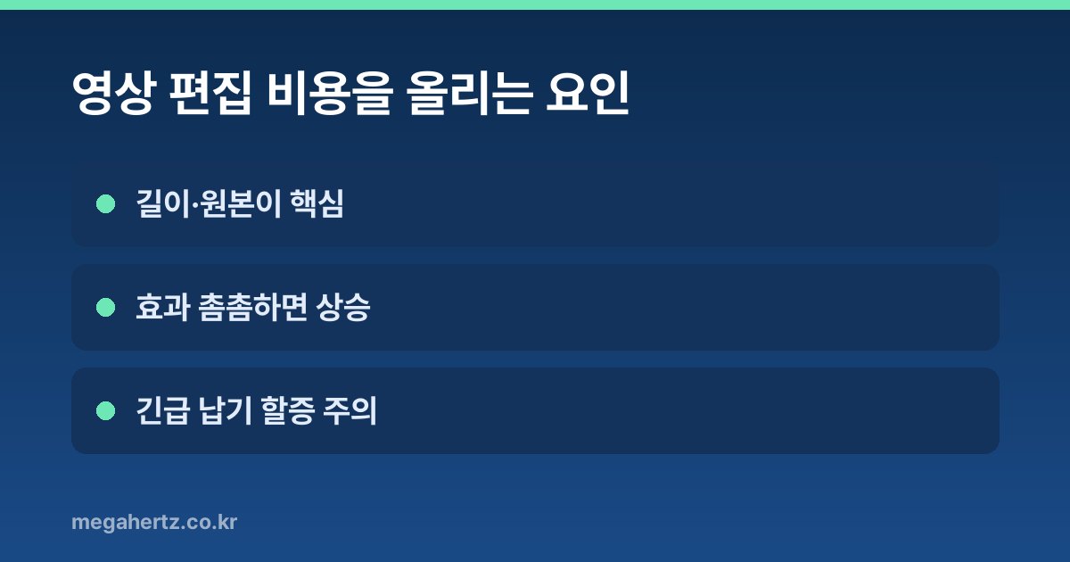 영상 편집 비용을 올리는 요인