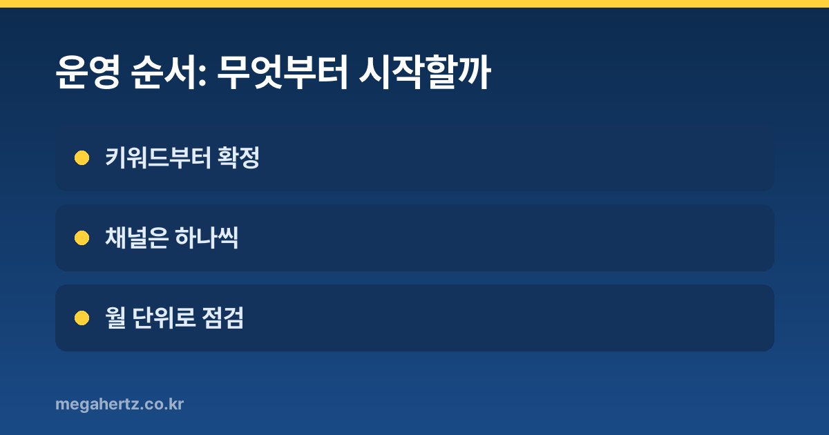 운영 순서: 무엇부터 시작할까