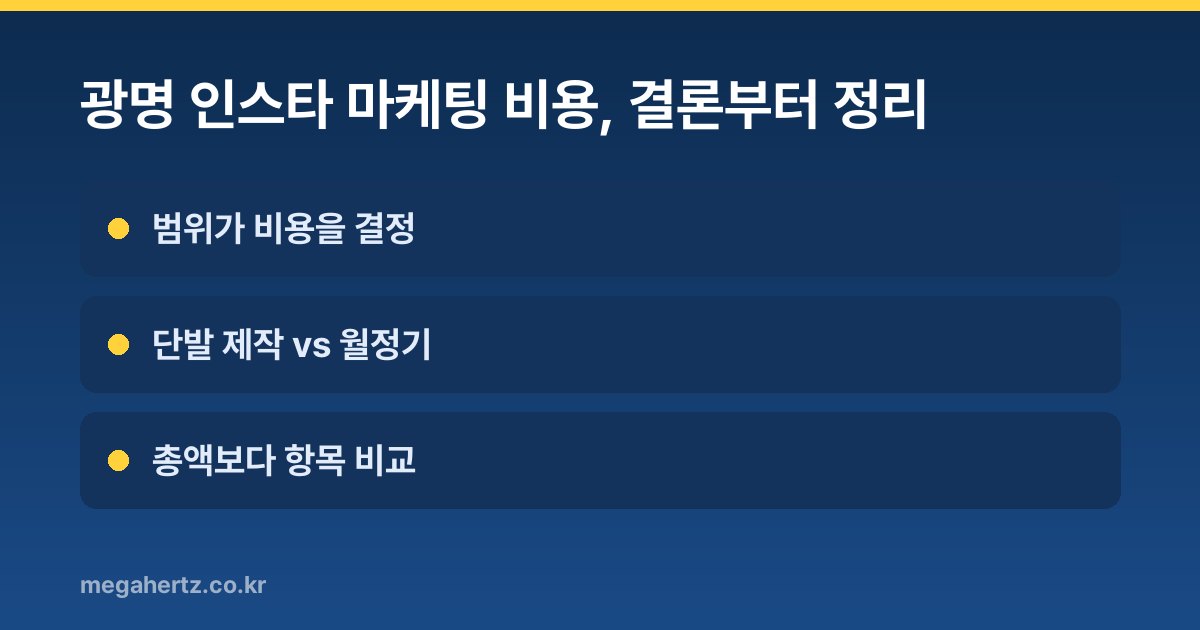 광명 인스타 마케팅 비용, 결론부터 정리