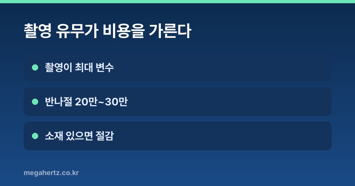 촬영 유무가 비용을 가른다