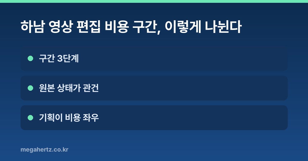 하남 영상 편집 비용 구간, 이렇게 나뉜다