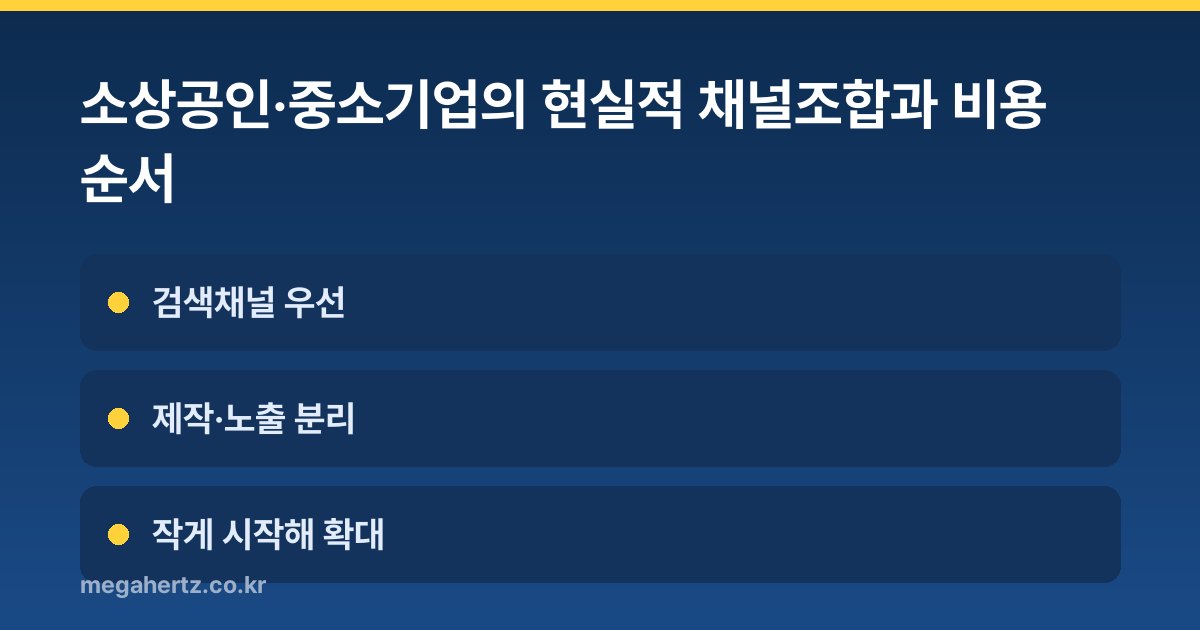소상공인·중소기업의 현실적 채널조합과 비용 순서