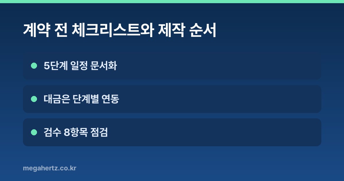 계약 전 체크리스트와 제작 순서