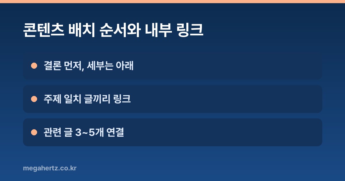 콘텐츠 배치 순서와 내부 링크