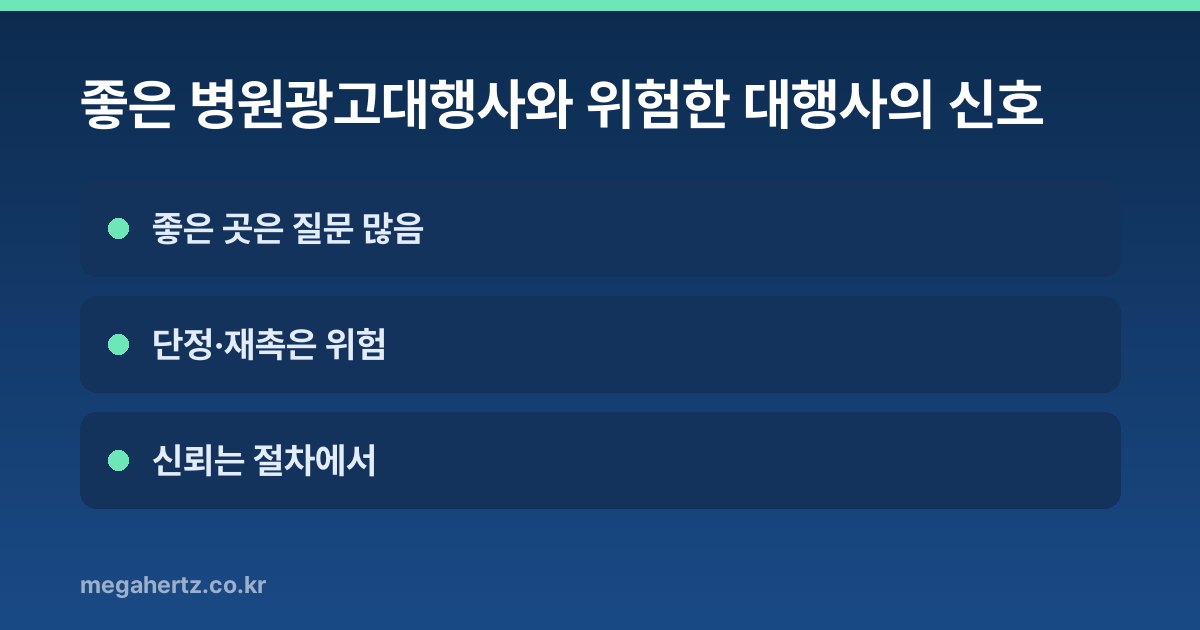 좋은 병원광고대행사와 위험한 대행사의 신호
