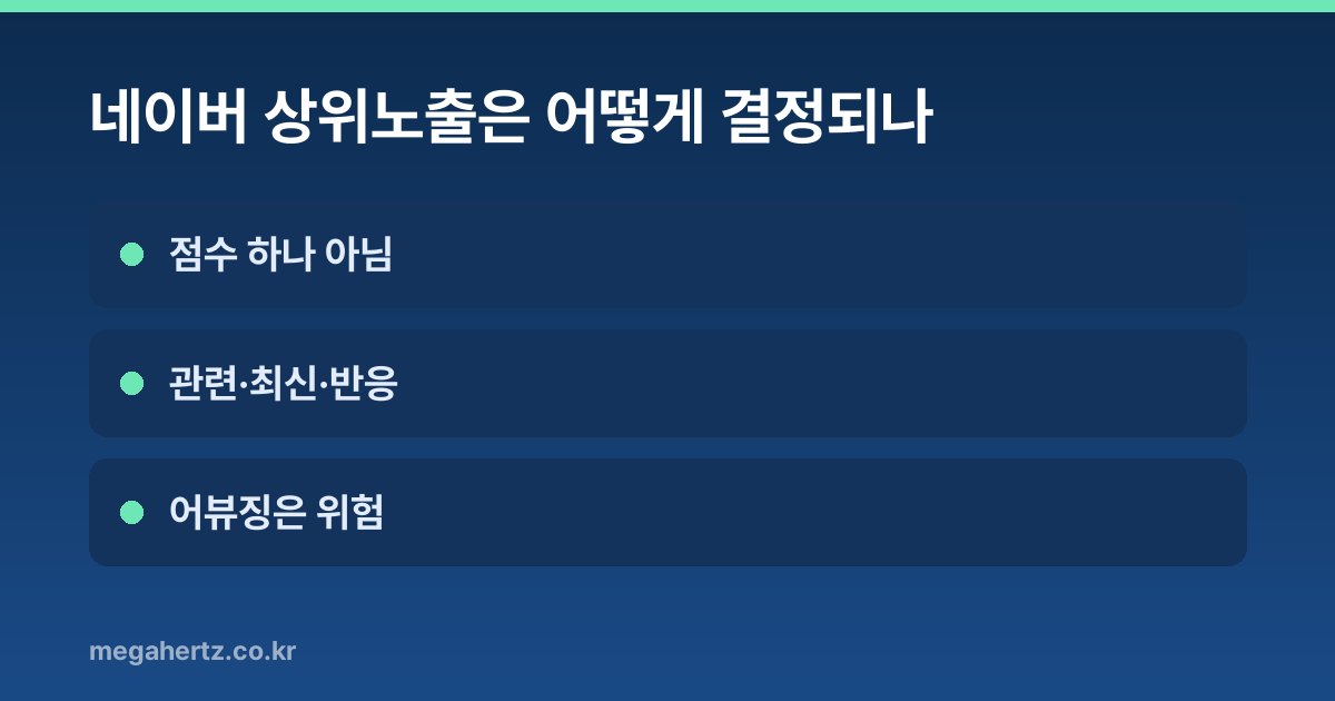 네이버 상위노출은 어떻게 결정되나