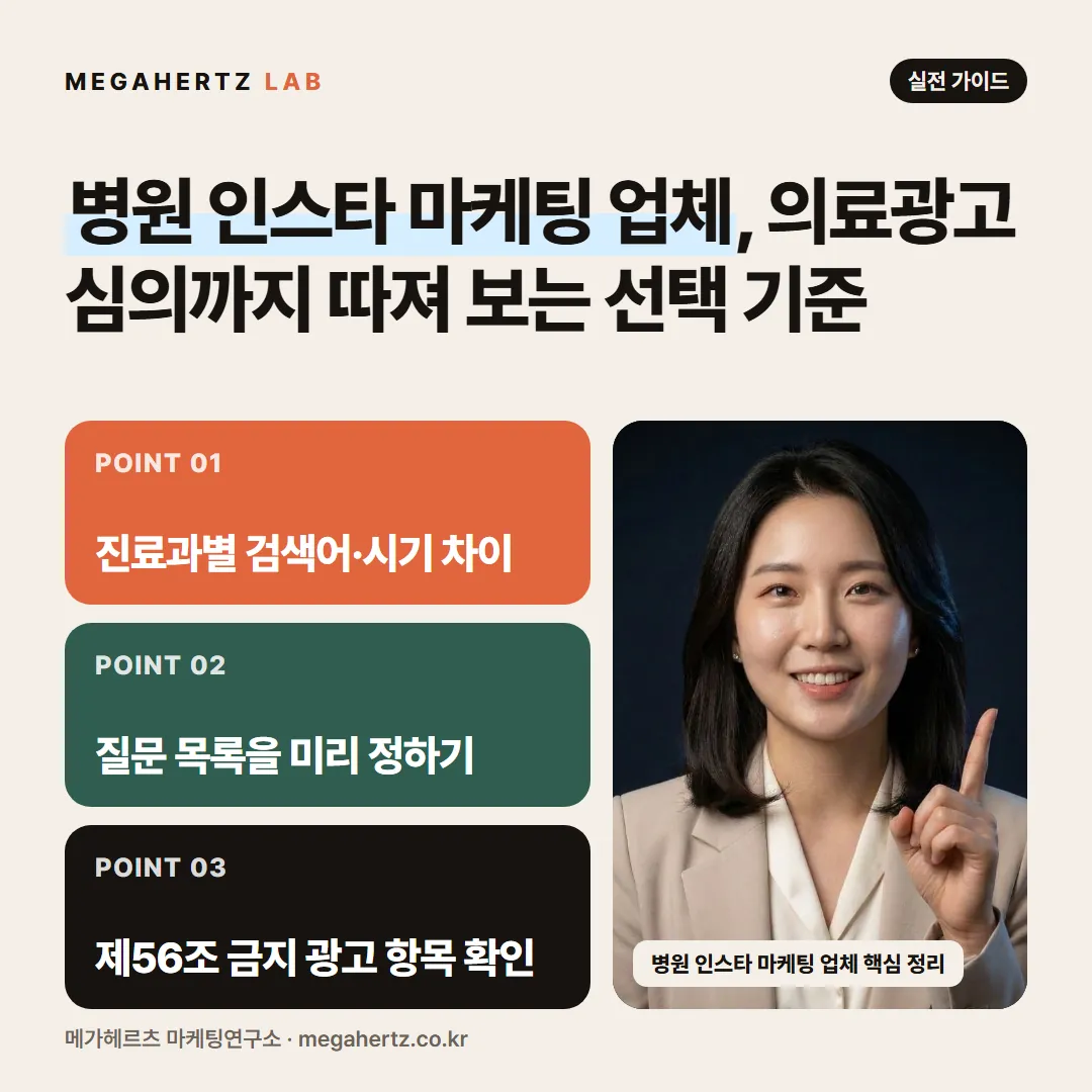 병원 인스타 마케팅 업체, 의료광고 심의까지 따져 보는 선택 기준