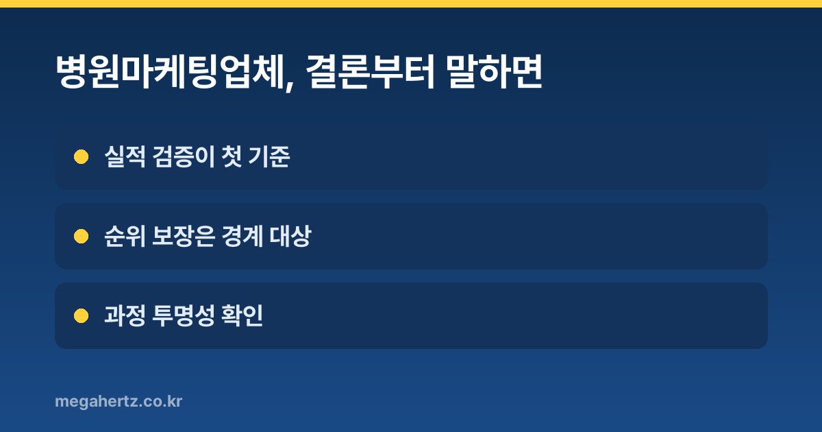 병원마케팅업체, 결론부터 말하면