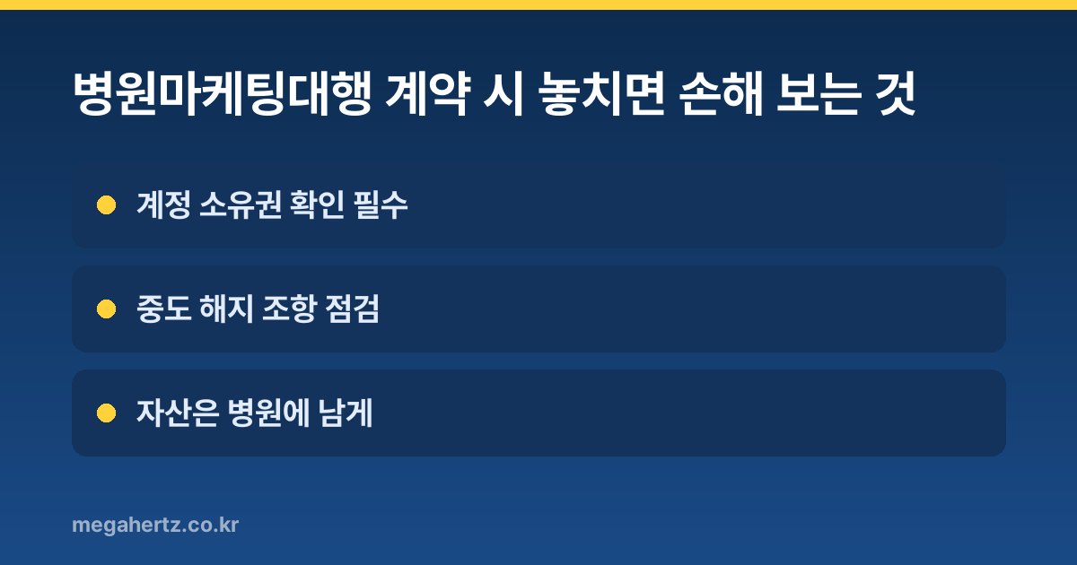 병원마케팅대행 계약 시 놓치면 손해 보는 것