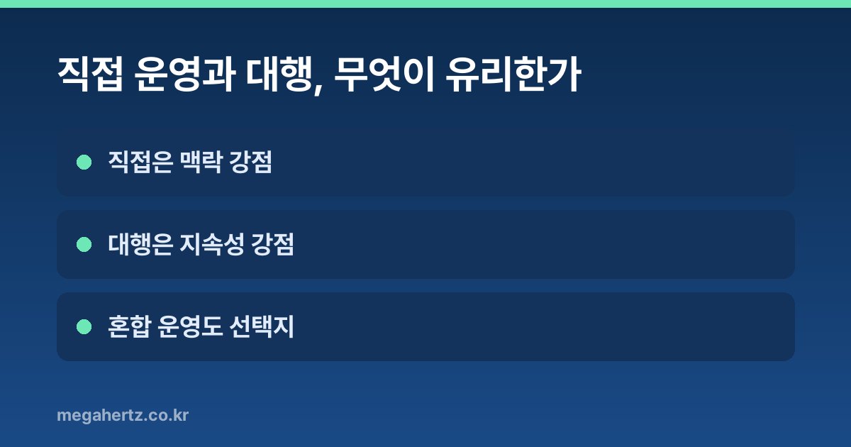 직접 운영과 대행, 무엇이 유리한가