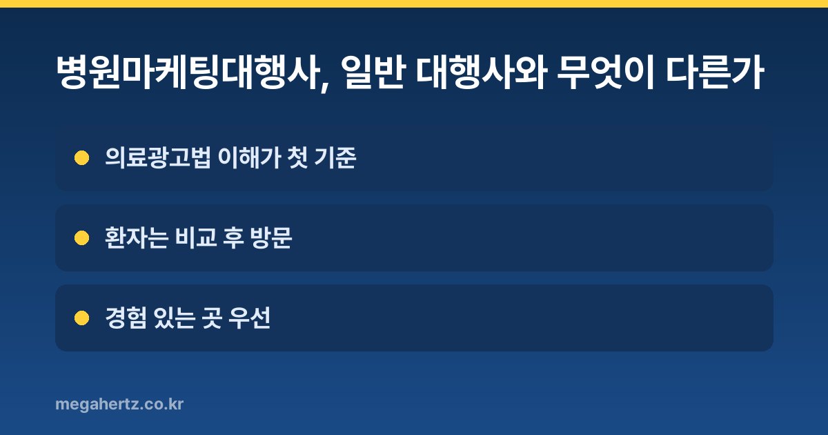 병원마케팅대행사, 일반 대행사와 무엇이 다른가