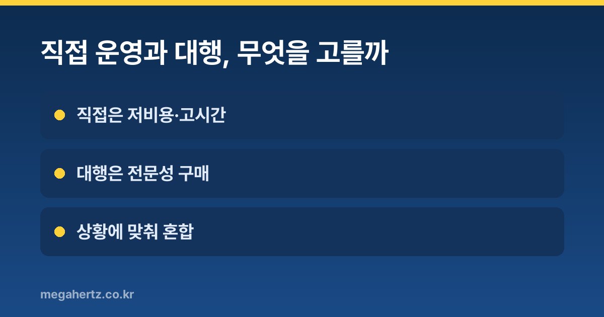 직접 운영과 대행, 무엇을 고를까