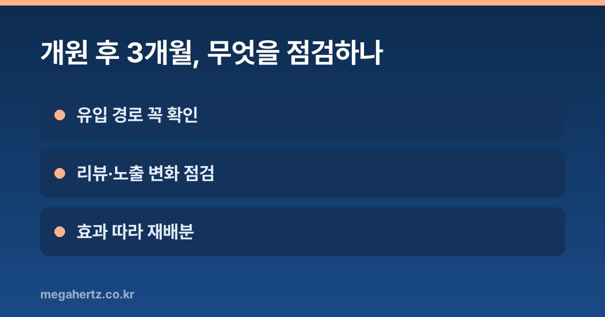 개원 후 3개월, 무엇을 점검하나