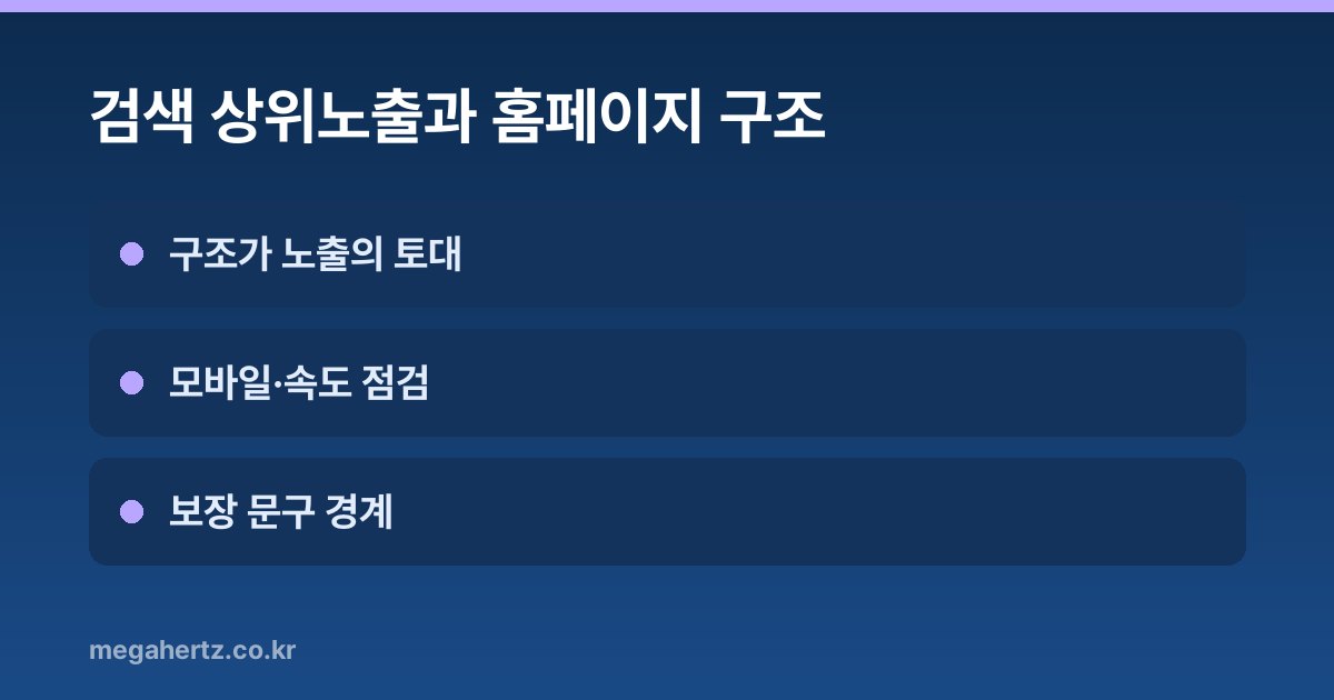 검색 상위노출과 홈페이지 구조