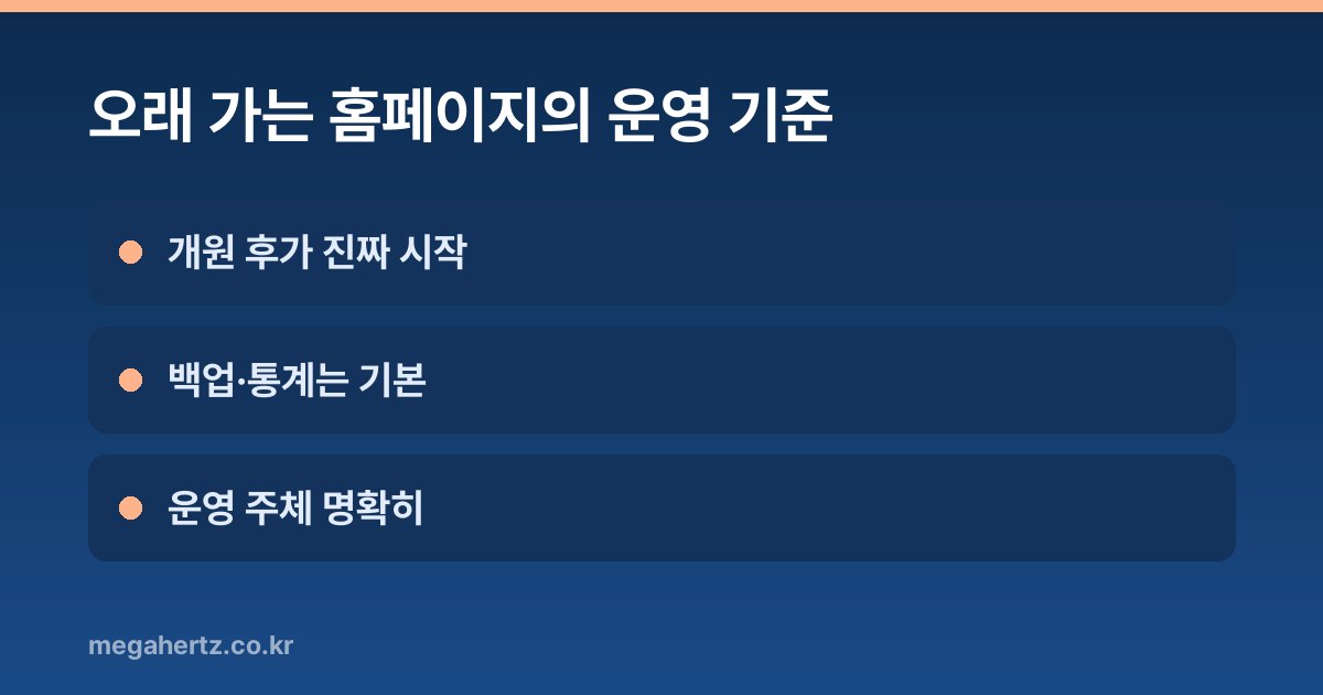 오래 가는 홈페이지의 운영 기준