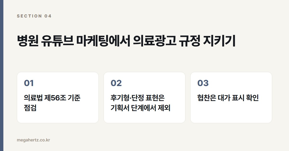 병원 유튜브 마케팅에서 의료광고 규정 지키기