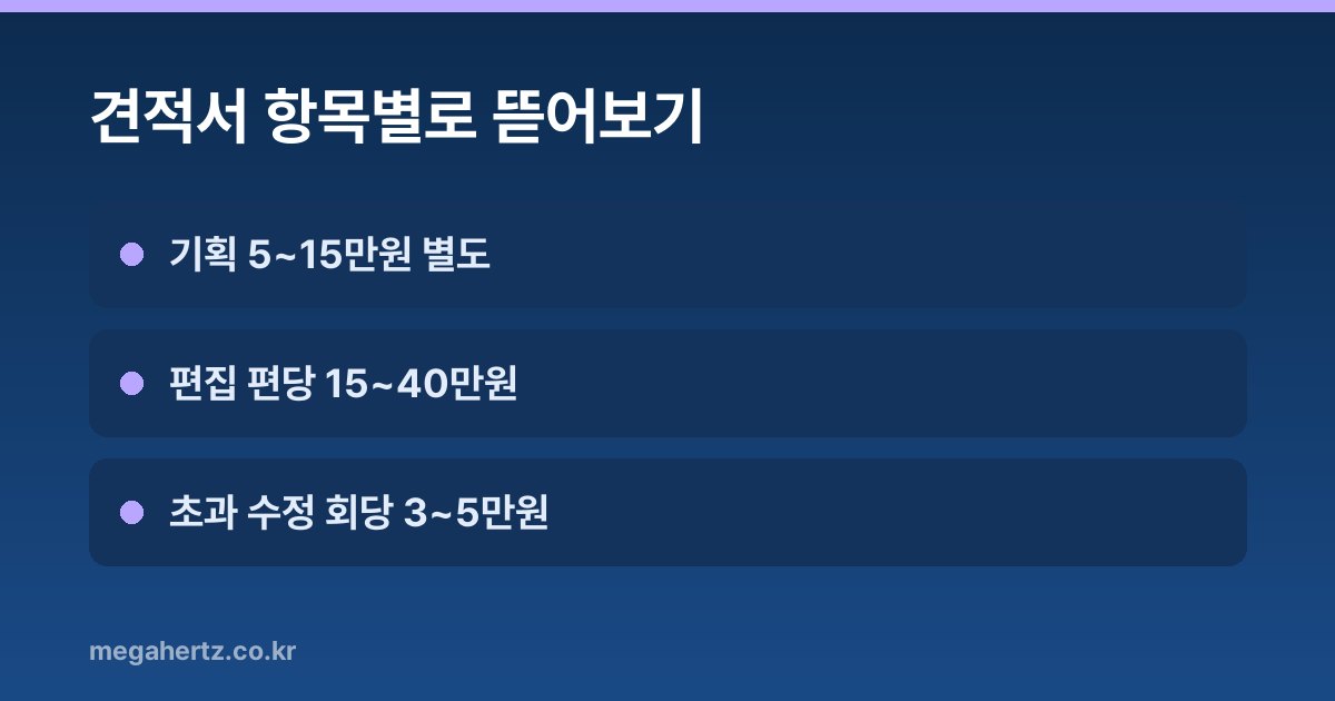 견적서 항목별로 뜯어보기