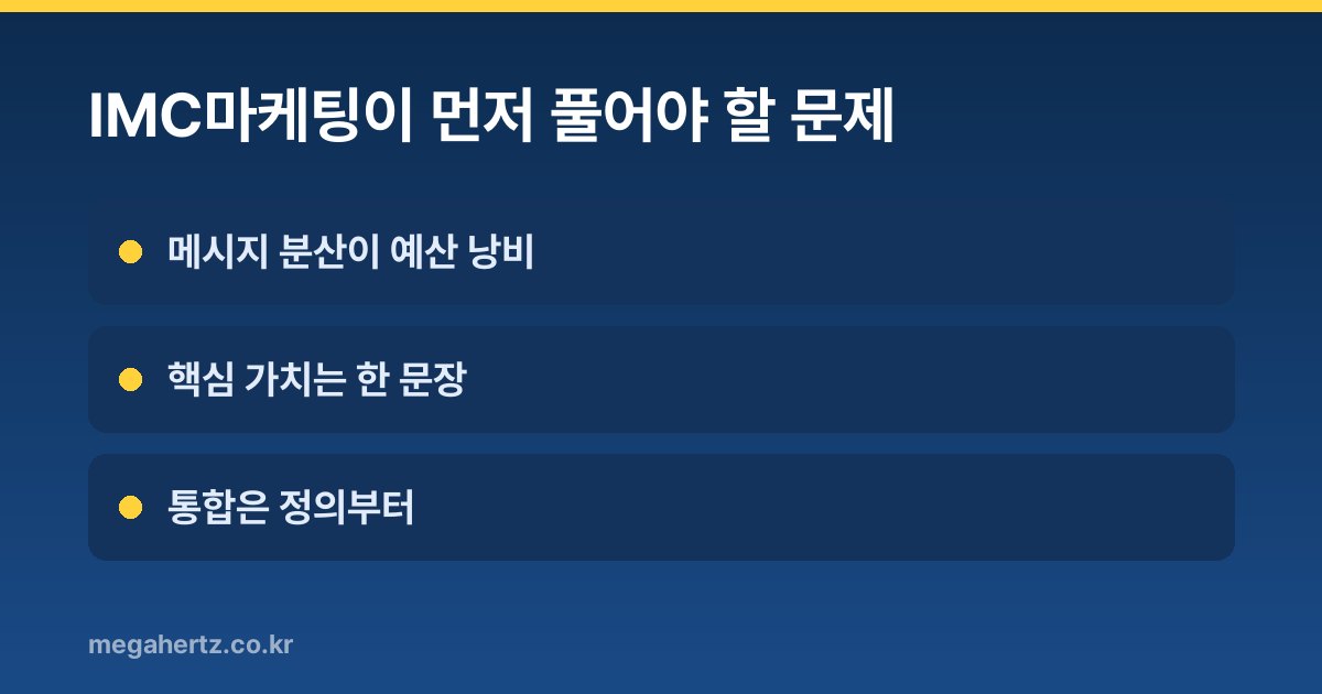 IMC마케팅이 먼저 풀어야 할 문제