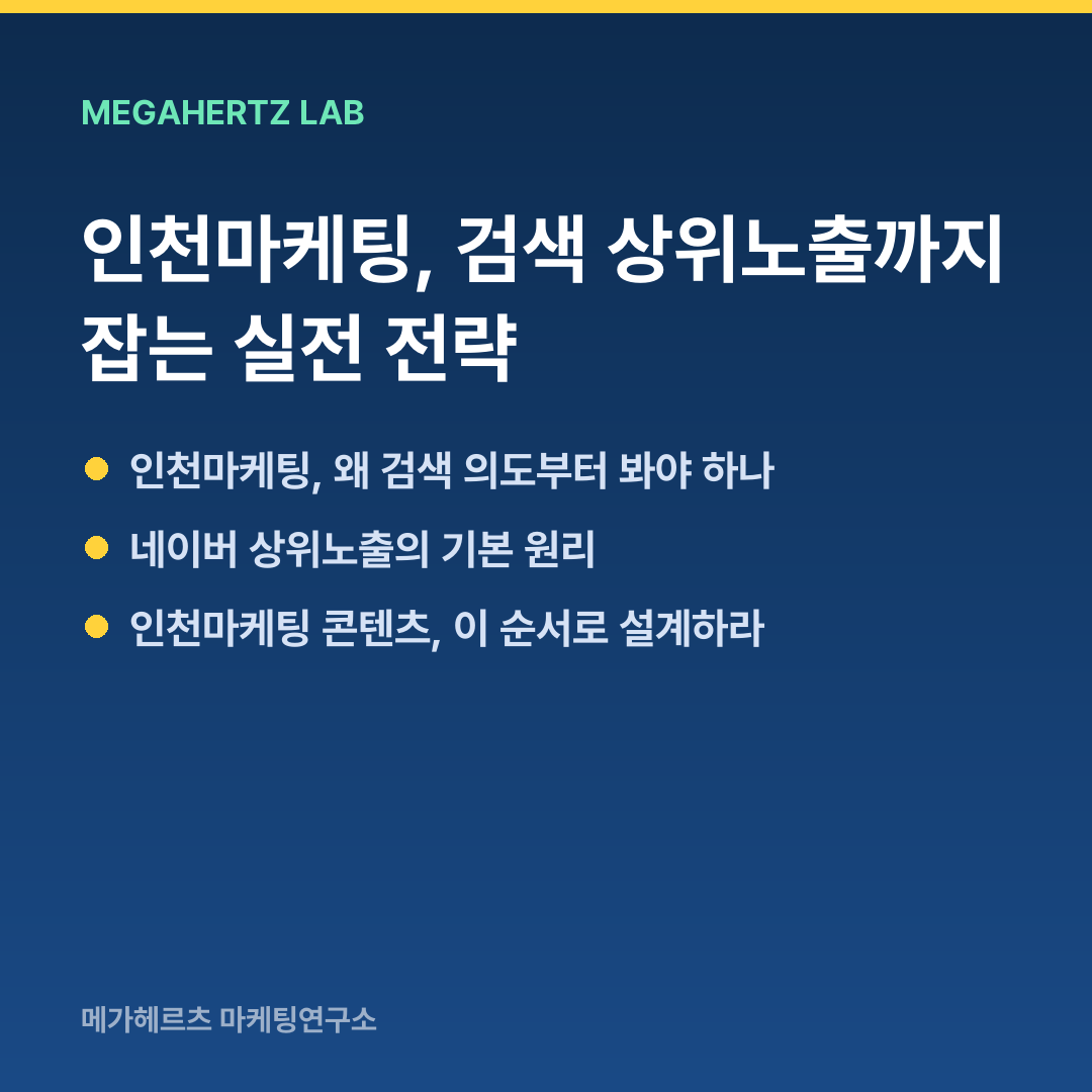 인천마케팅, 검색 상위노출까지 잡는 실전 전략