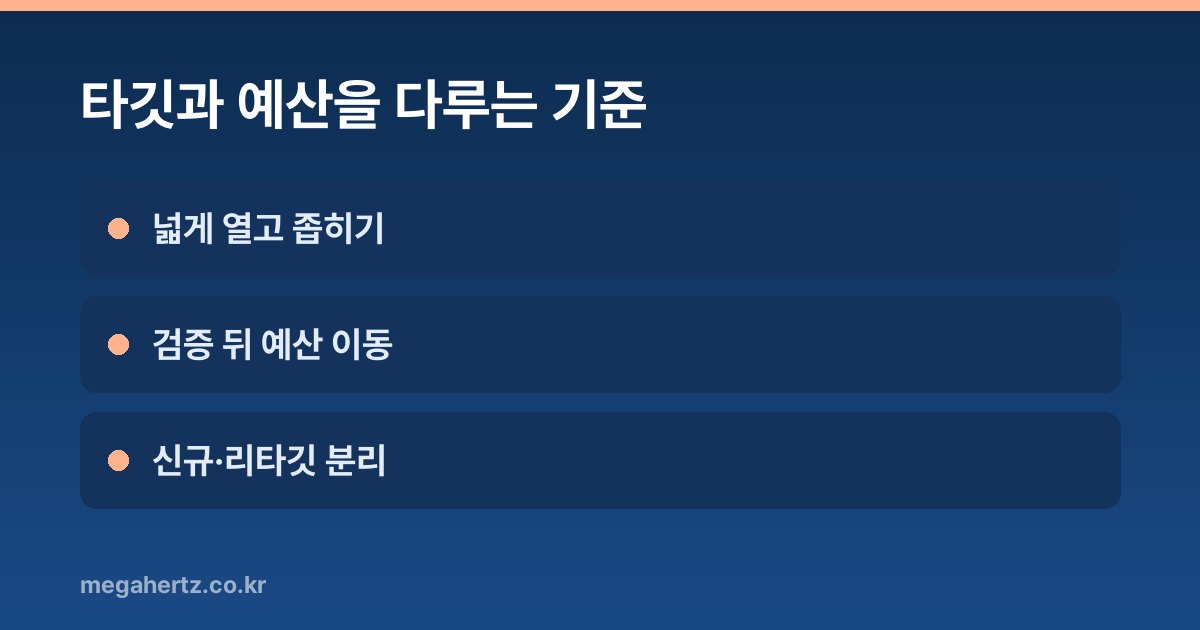 타깃과 예산을 다루는 기준