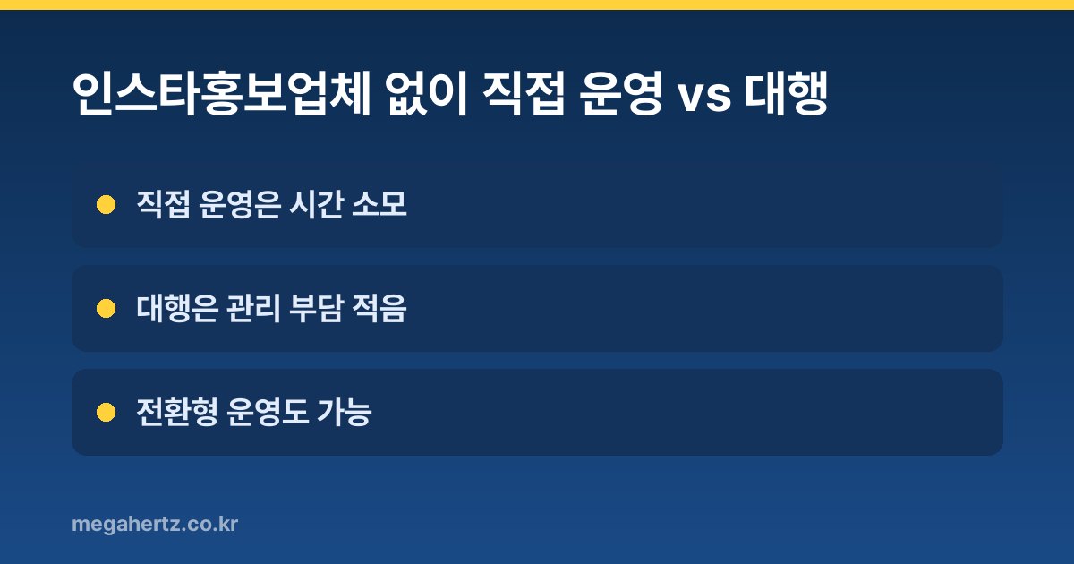 인스타홍보업체 없이 직접 운영 vs 대행
