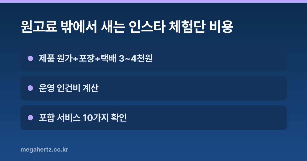 원고료 밖에서 새는 인스타 체험단 비용