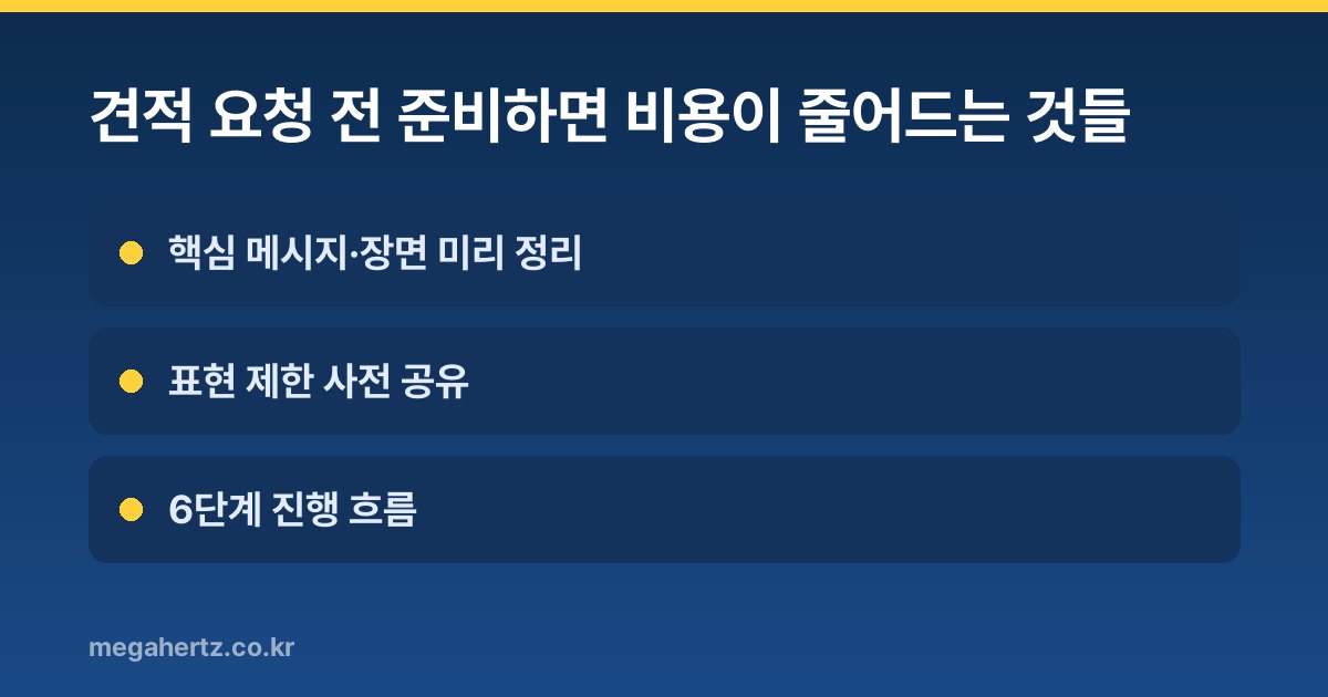 견적 요청 전 준비하면 비용이 줄어드는 것들