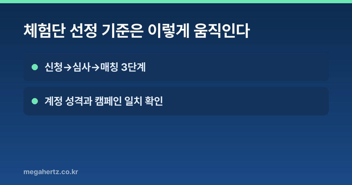 체험단 선정 기준은 이렇게 움직인다