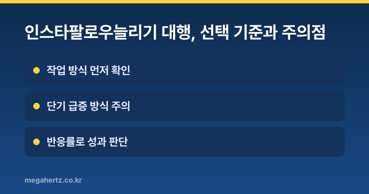 인스타팔로우늘리기 대행, 선택 기준과 주의점