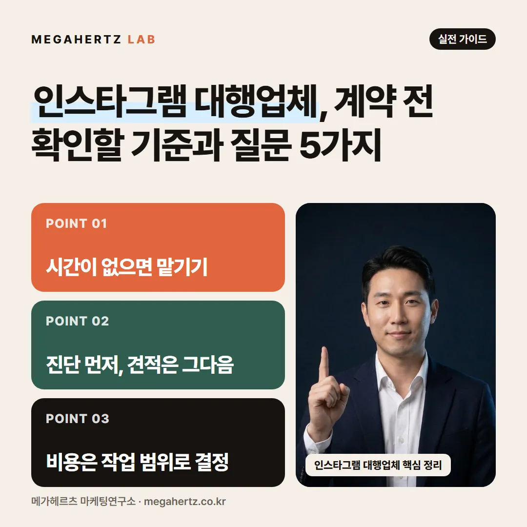인스타그램 대행업체, 계약 전 확인할 기준과 질문 5가지