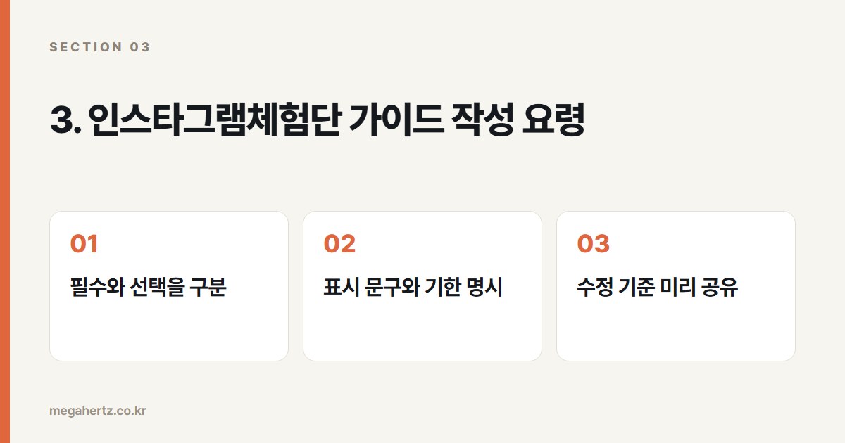 3. 인스타그램체험단 가이드 작성 요령
