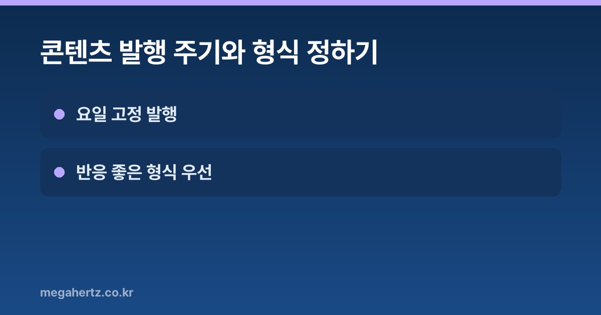 콘텐츠 발행 주기와 형식 정하기