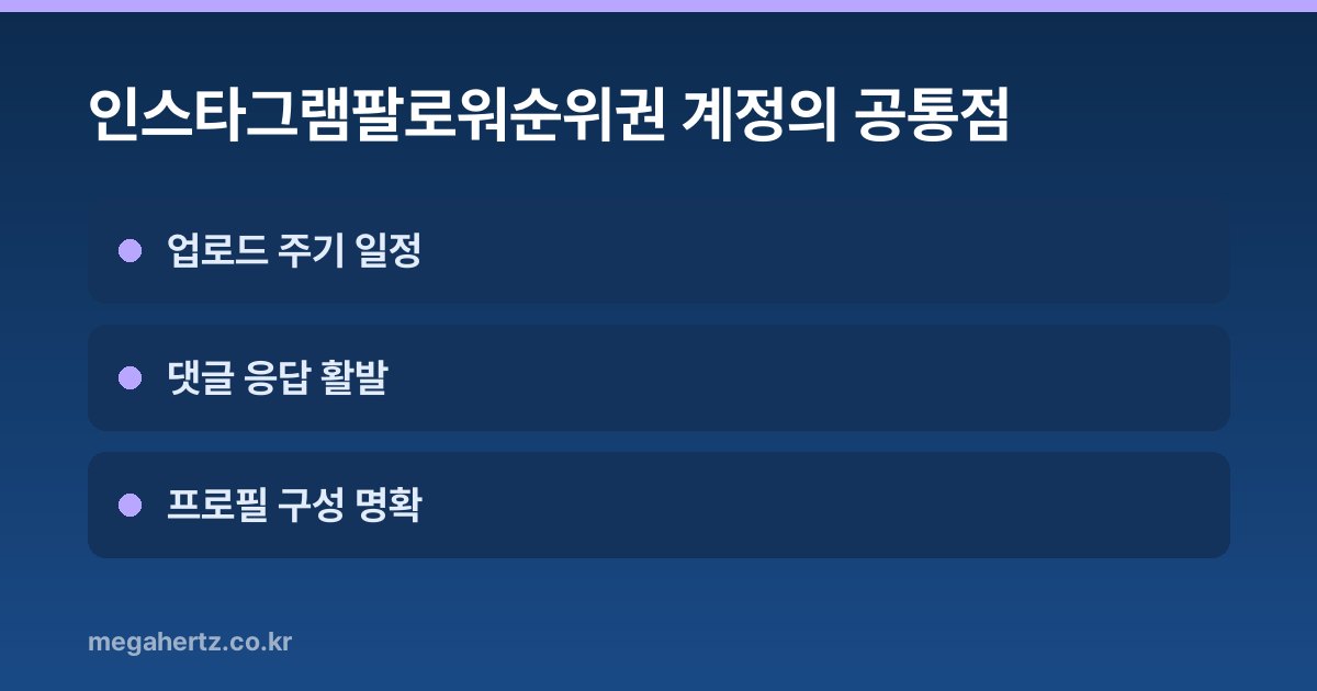 인스타그램팔로워순위권 계정의 공통점