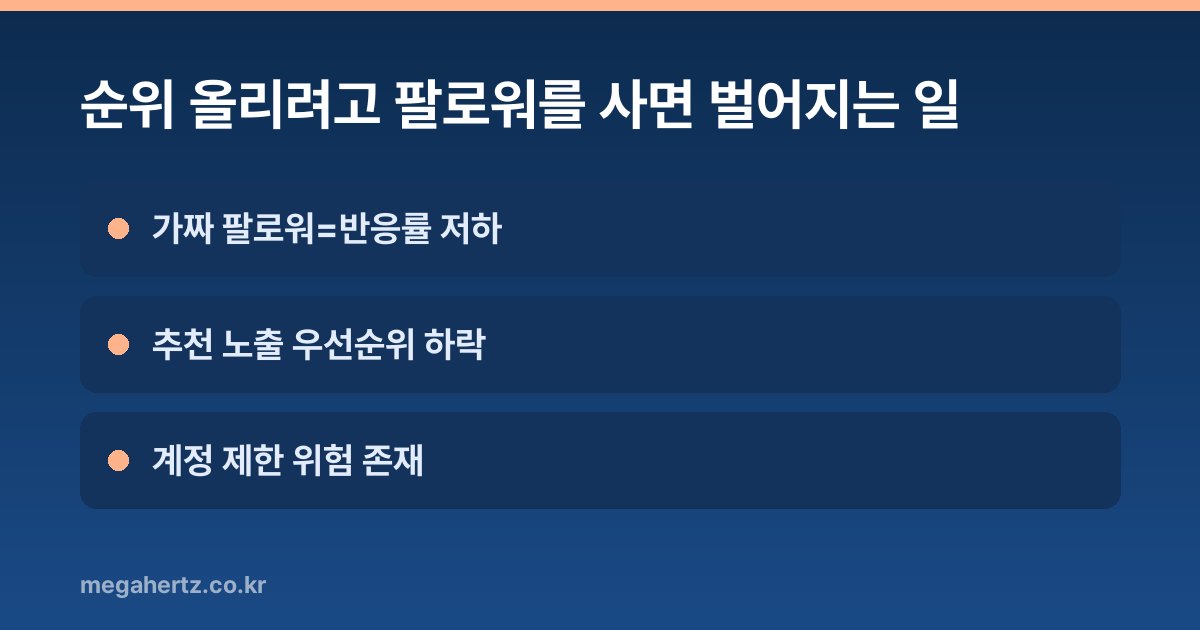 순위 올리려고 팔로워를 사면 벌어지는 일