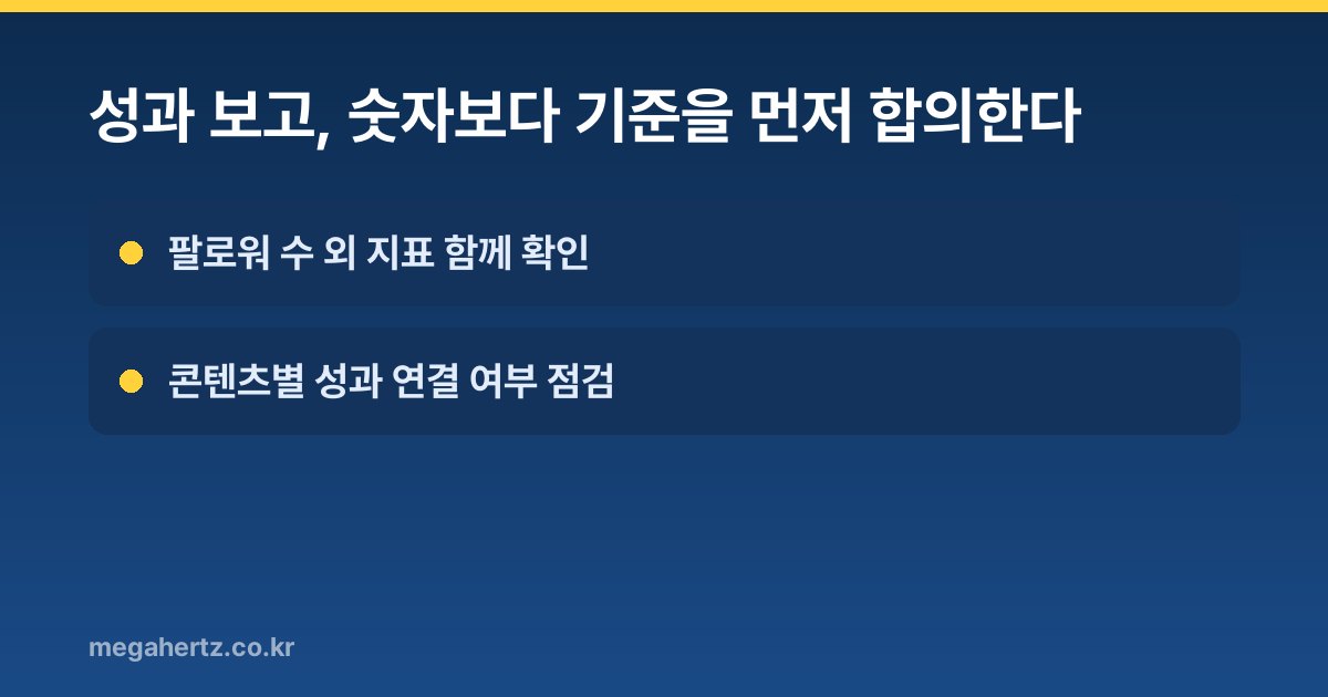 성과 보고, 숫자보다 기준을 먼저 합의한다