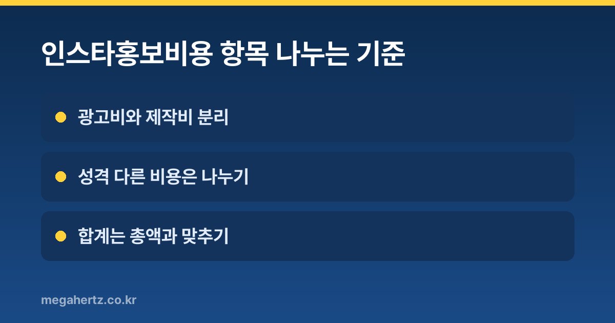 인스타홍보비용 항목 나누는 기준
