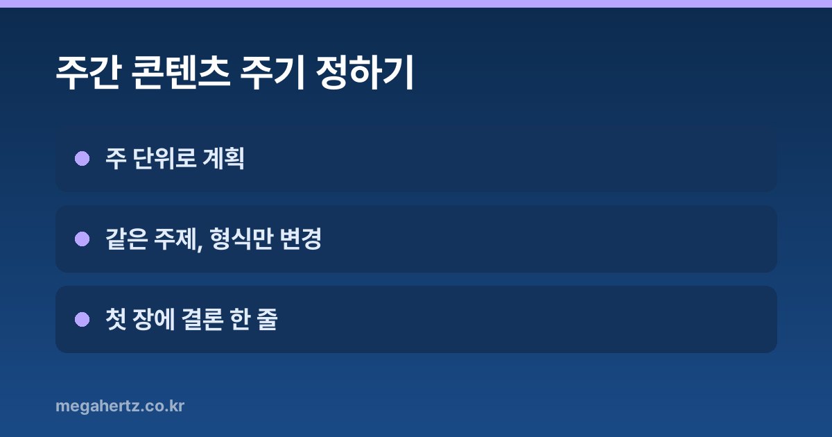 주간 콘텐츠 주기 정하기