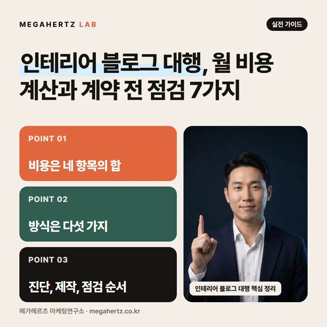 인테리어 블로그 대행, 월 비용 계산과 계약 전 점검 7가지