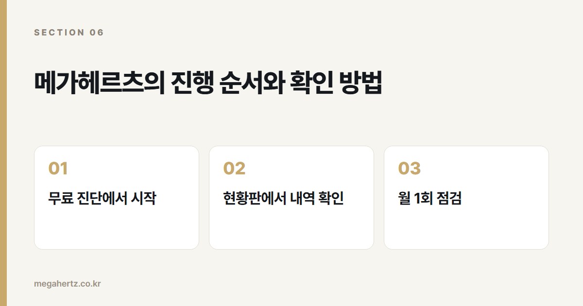 메가헤르츠의 진행 순서와 확인 방법