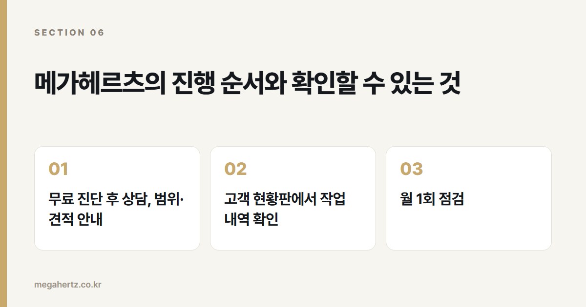 메가헤르츠의 진행 순서와 확인할 수 있는 것