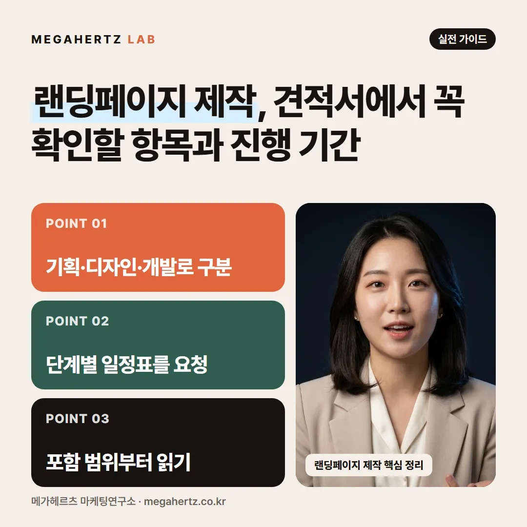 랜딩페이지 제작, 견적서에서 꼭 확인할 항목과 진행 기간