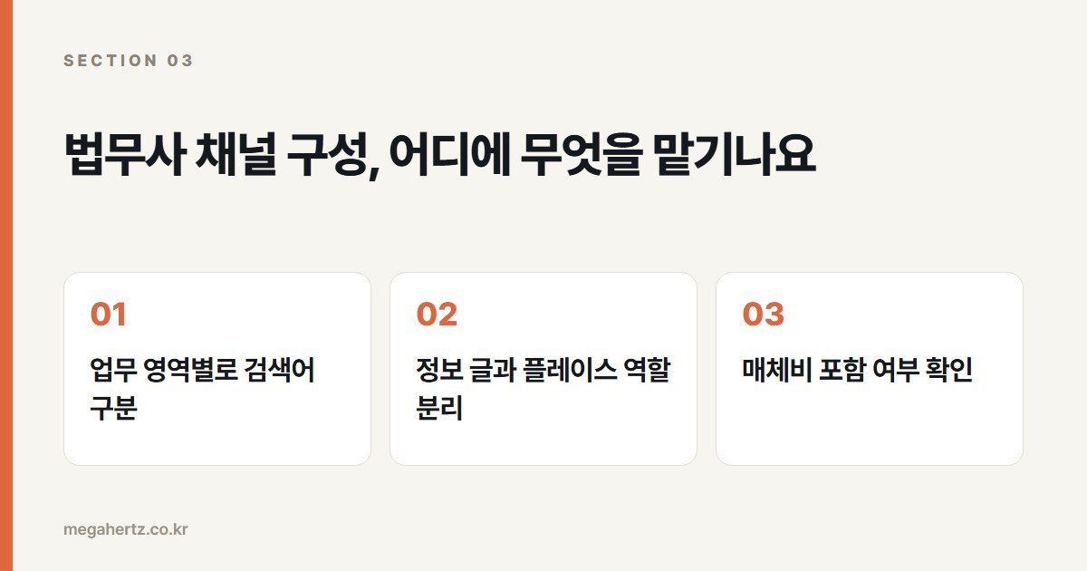 법무사 채널 구성, 어디에 무엇을 맡기나요