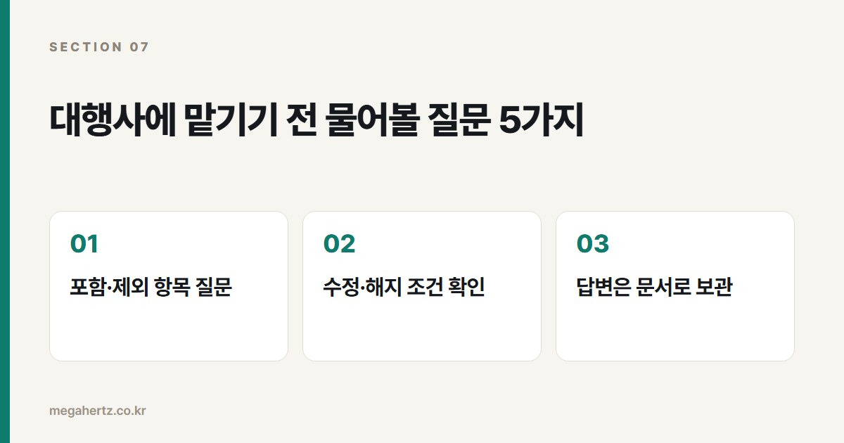 대행사에 맡기기 전 물어볼 질문 5가지